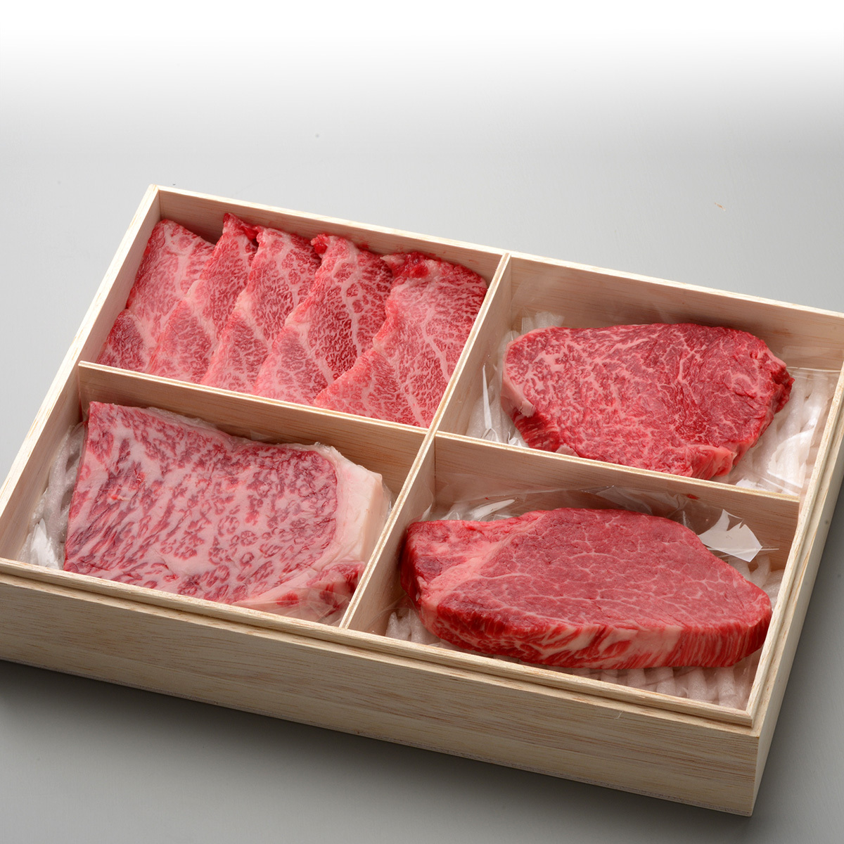 【送料無料】【贈答用】贈答用　米沢牛懐石　豪華４種盛り 特上カルビ100g、サーロイン100g、ヒレ100g、ランプ100g 【冷凍便】